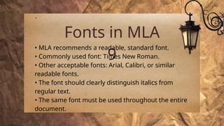 Short forms, Font and Point size in MLA 9th Edition.pptx