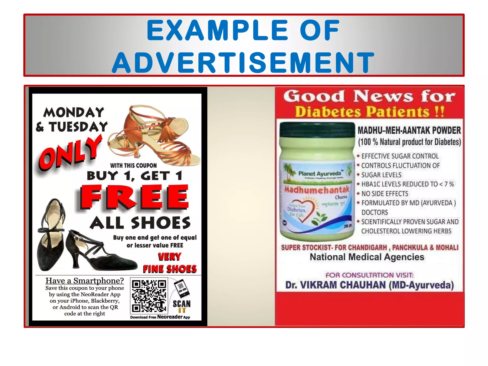 EXAMPLE OF
ADVERTISEMENT
 