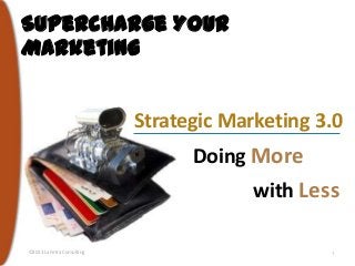 Supercharge Your
Marketing
Strategic Marketing 3.0

Doing More
with Less
©2013 La Fetra Consulting

1

 