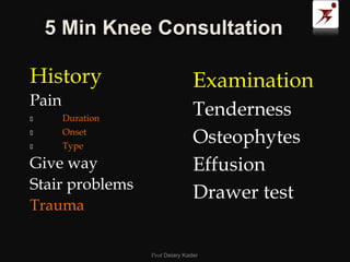 The Knee Consultation Made Easy for GP Doctors (Nuffield/ Newcastle)