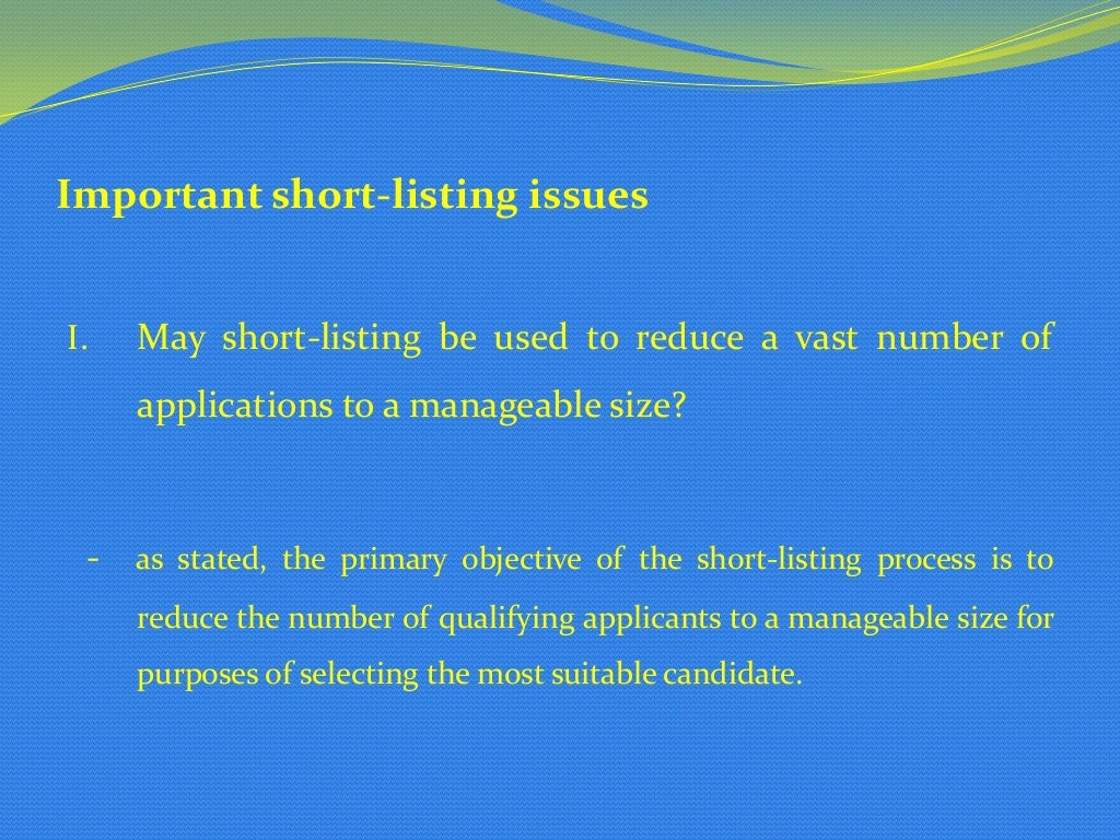 Short listing