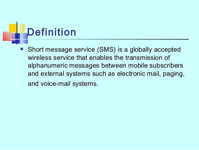 short message service short message service