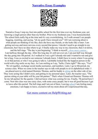 Short narrative sale essay