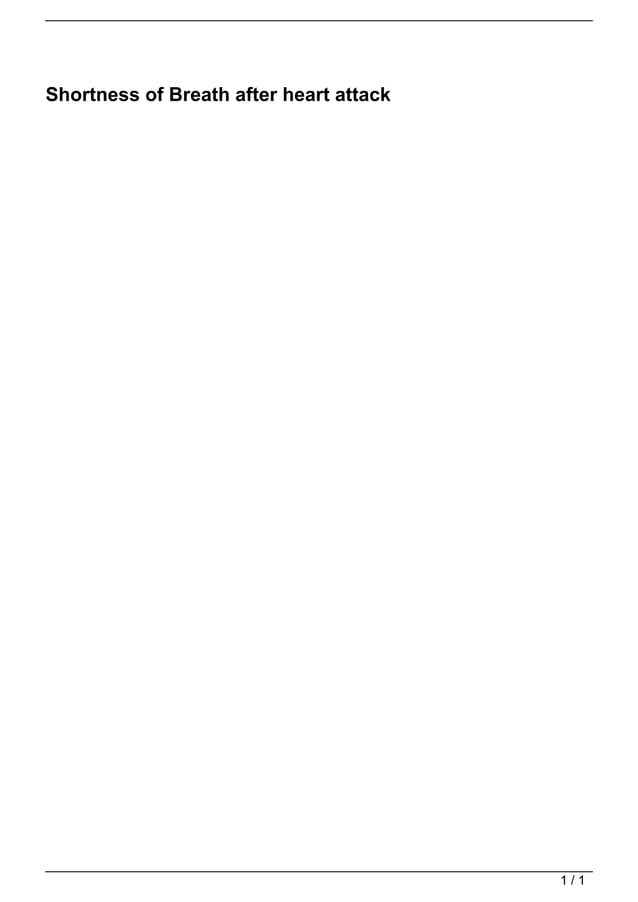 Shortness of Breath after heart attack PDF