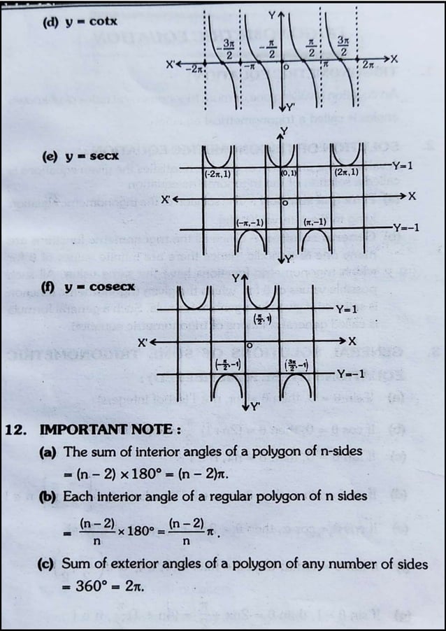 Short Notes for Trigonometric ratios and identities with formula and ...