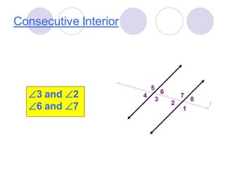 Consecutive Interior
3 and 2
6 and 7 1
2
3
4
5
6
7
8
t
 