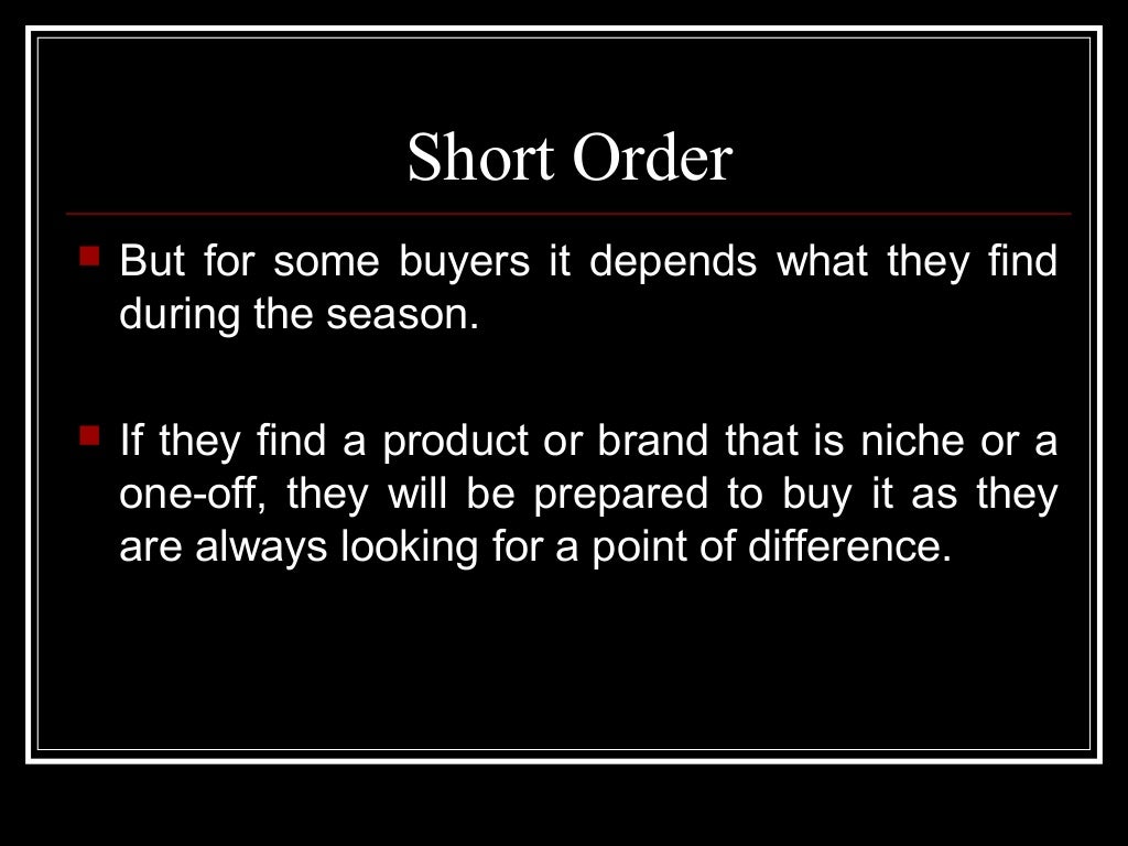 Short order