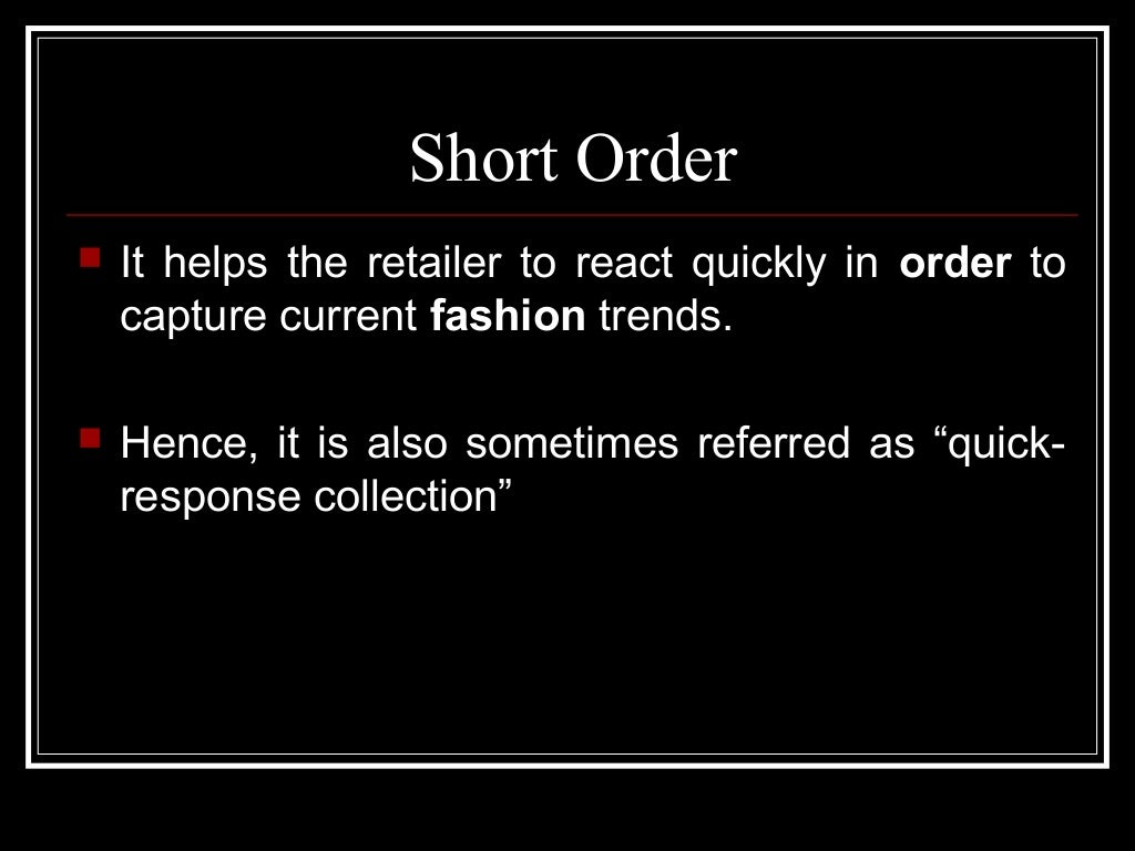 Short order