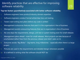 Overview of software reliability engineering | PPTX