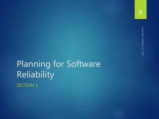 Overview of software reliability engineering | PPTX