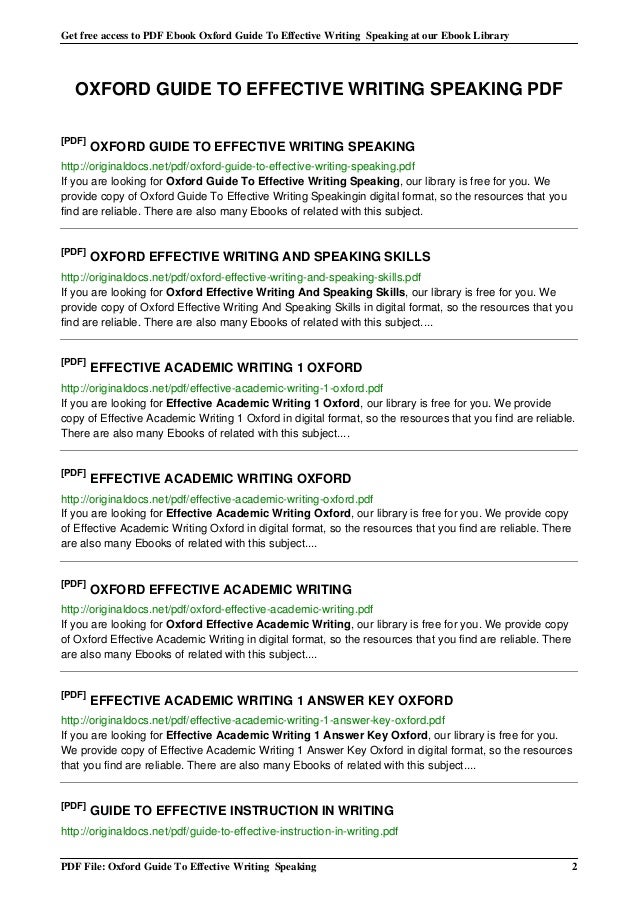 Effective writing skills pdf