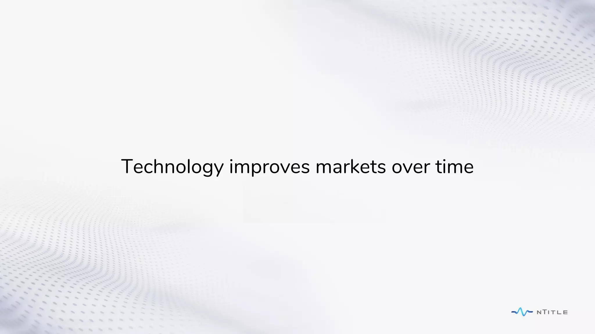 Technology improves markets over time
 