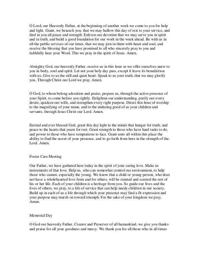 Short Invocations For Meetings Short Invocations For Meetings