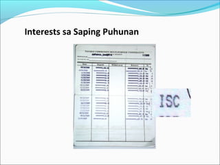 Interests sa Saping Puhunan

 