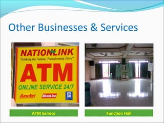 Other Businesses & Services

ATM Service

Function Hall

 