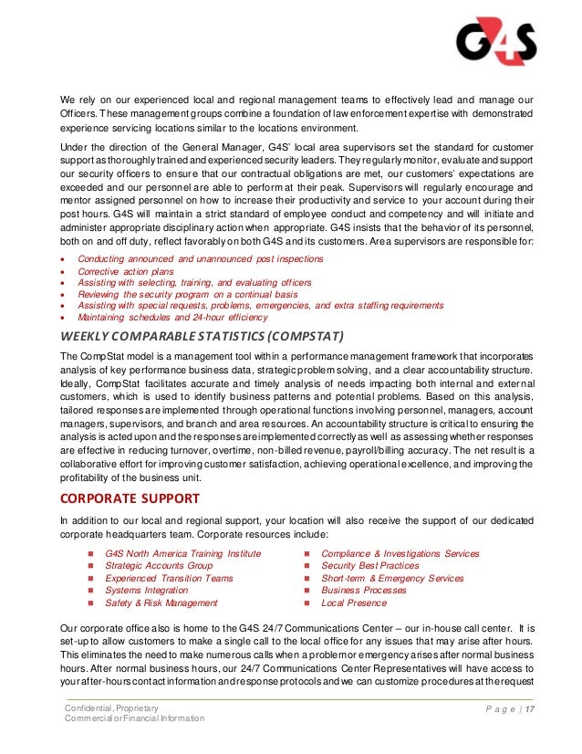 G4S Security Officer Training and Benefits Proposal
