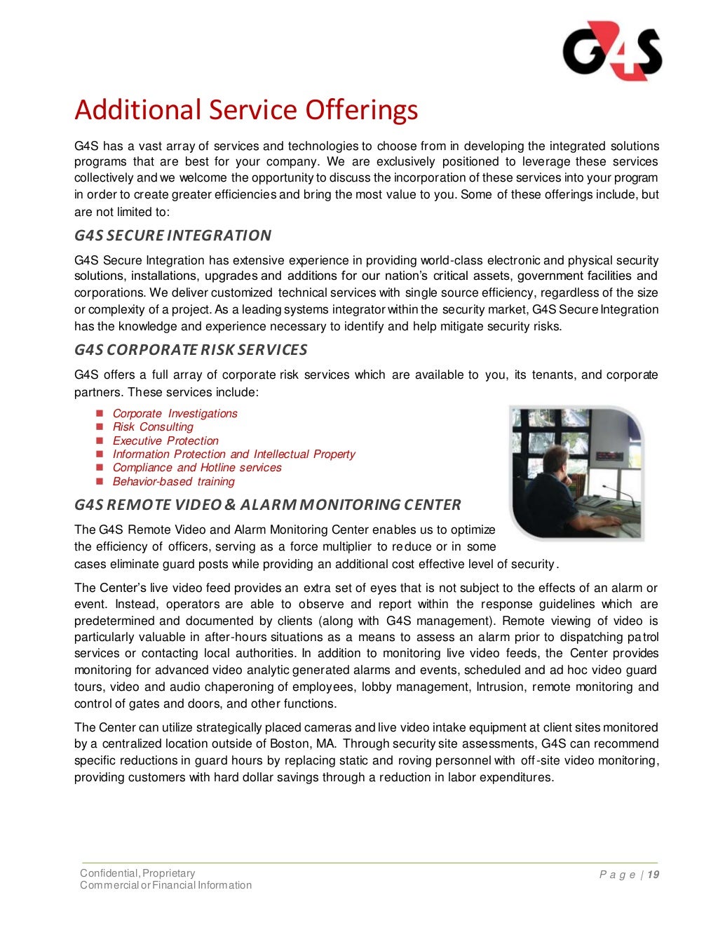 G4S Security Officer Training and Benefits Proposal