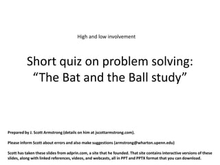 Short quiz on problem solving bat ball | PPTX