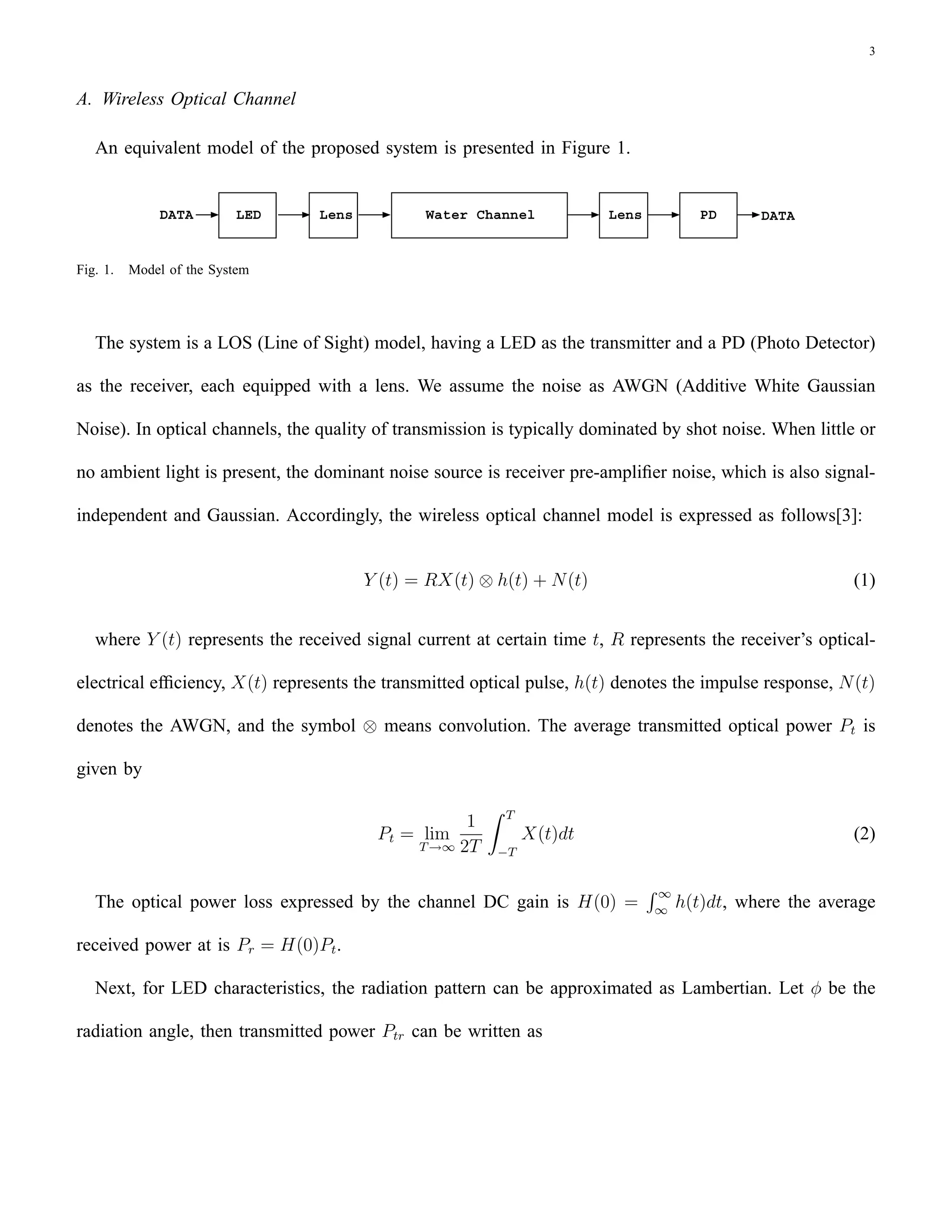 Short Range Underwater Communication Using Visible Led