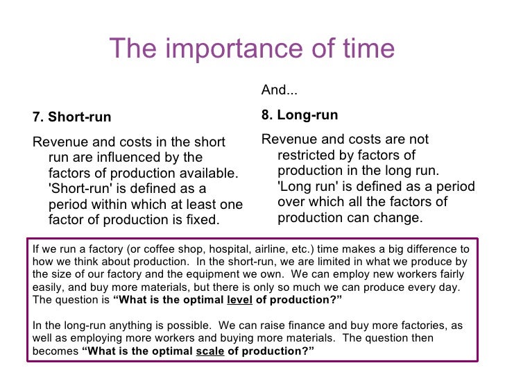 Short run production theory