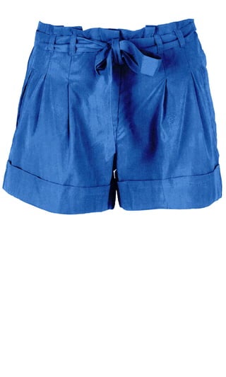 Blue Denim Stretch Cotton Blend Shorts