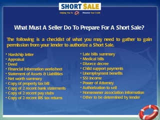 Short sale listing presentation