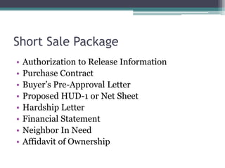 Purchase OfferWithin three business days of receiving an executed purchase offer the borrower or agent) must submit a complete request for Approval of Short Sale. (RASS) to the servicer, including:Copy of the sales contract and all addendumsBuyer documentation of funds or pre-approval letterAll information on the status of subordinate liens and/or negotiations with subordinate lien holdersWithin 10 business days after the servicer receives the RASS and all required attachments, the servicer must approve or deny the request and advise the borrower.
