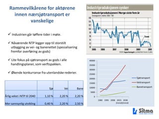 Rammevilkårene for aktørene innen nærsjøtransport er vanskeligeIndustrien går tøffere tider i møte.