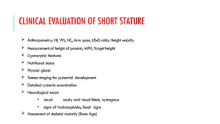 Short Stature endocrinology approach and management | PPTX