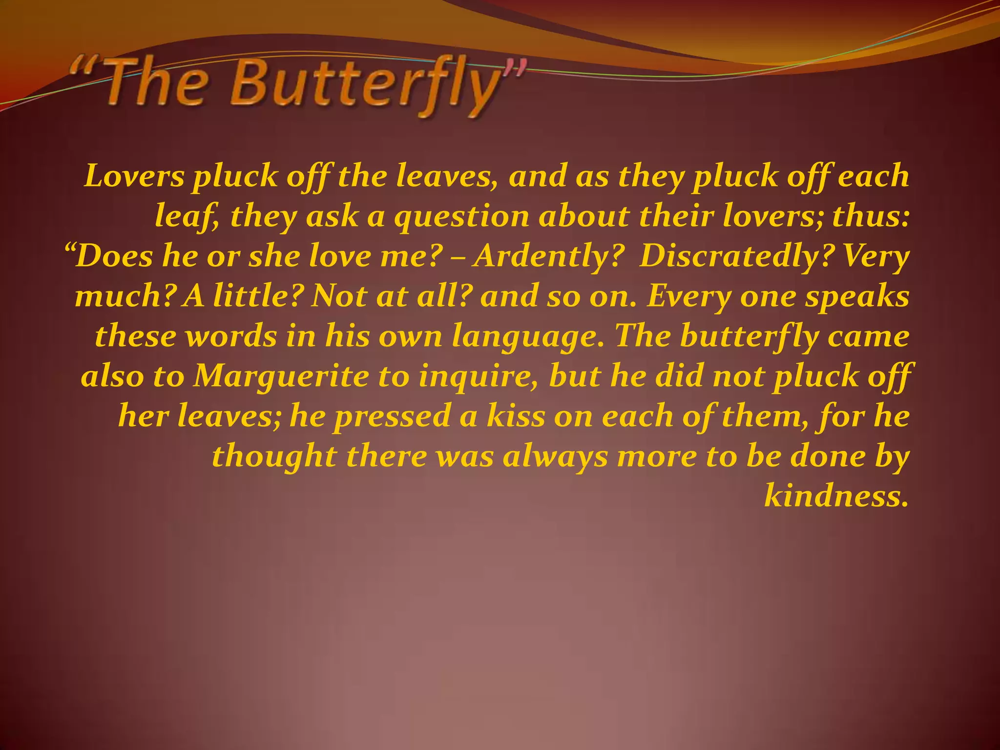 Short story; The Butterfly | PPSX, image size:2048x1536