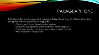 Short Story Analysis | PPTX