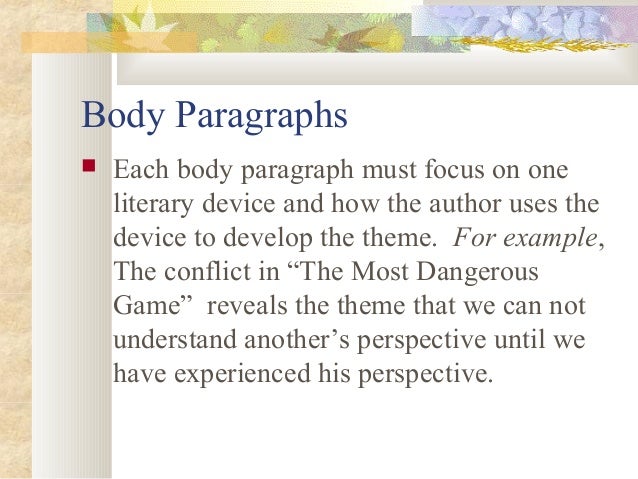 Sample literary analysis paragraphs