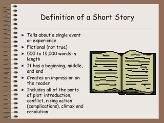 Short story writing lesson that contain the main section included in ...