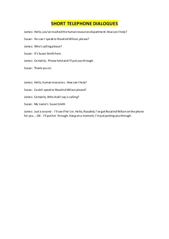 Short telephone dialogues