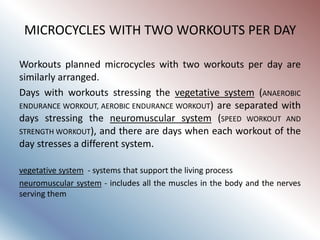 Microcycle Method Short term plan microcycle part 1 | PDF