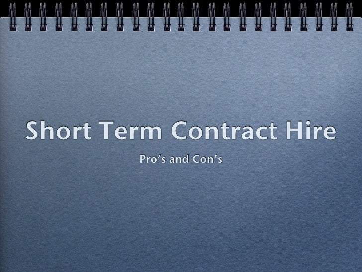 Benefits of Short Term Contract Hire