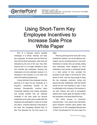 Short Term Key Employee Incentive Planning | PDF | Business ...