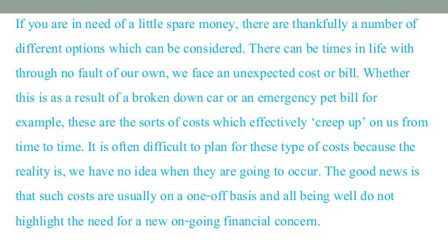 Short term financing options