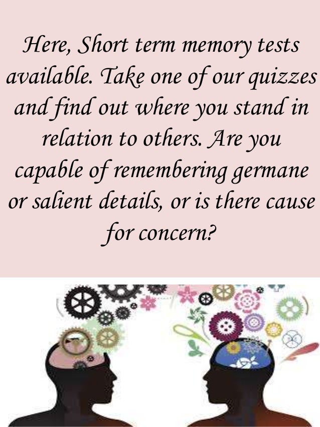 Short Term Memory Test Online