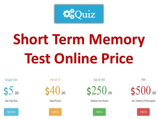 Short Term Memory Test Online