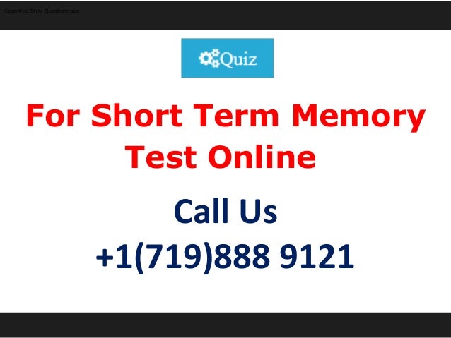 Short Term Memory Test Online
