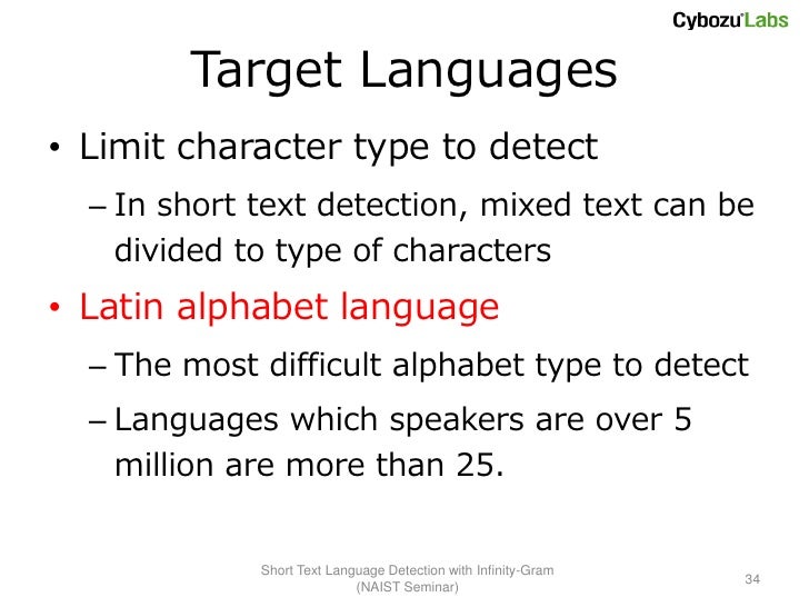Short Text Language Detection with InfinityGram