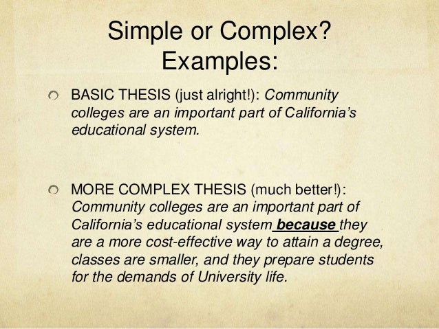 how to make a thesis statement complex