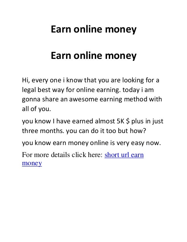 Earn money online website