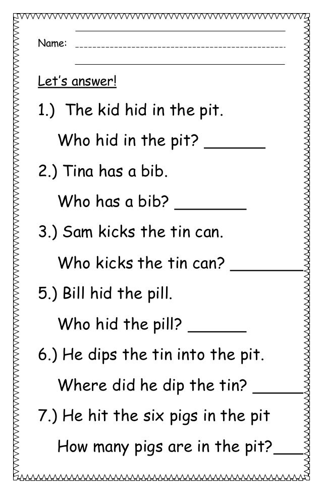 Short vowel sentences