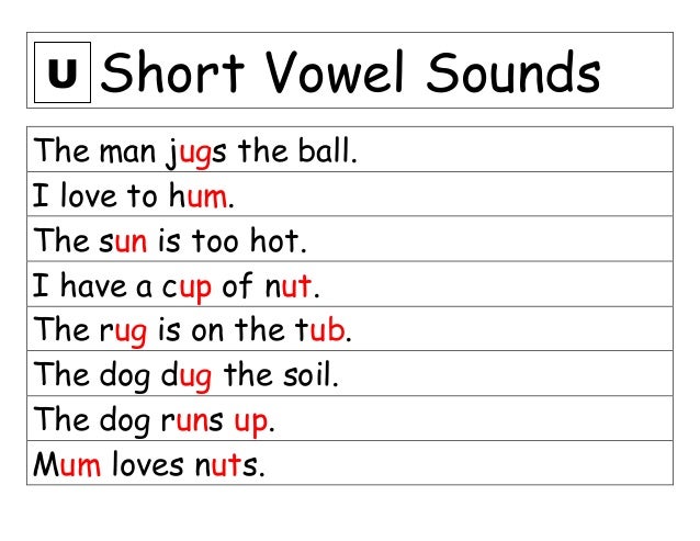 Short vowel sounds