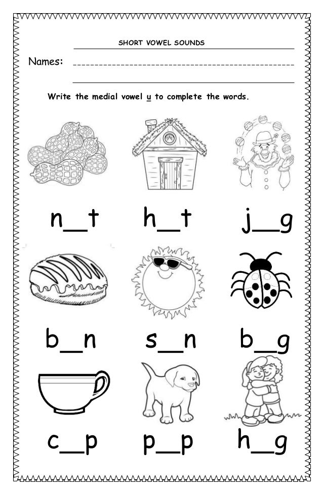 11+ Short vowel worksheets for kindergarten that you can learn