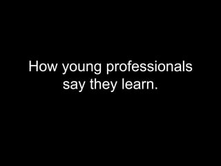 How young professionals say they learn. 
