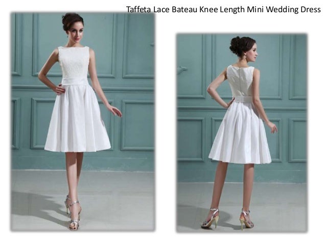 boat neck tea length wedding dress