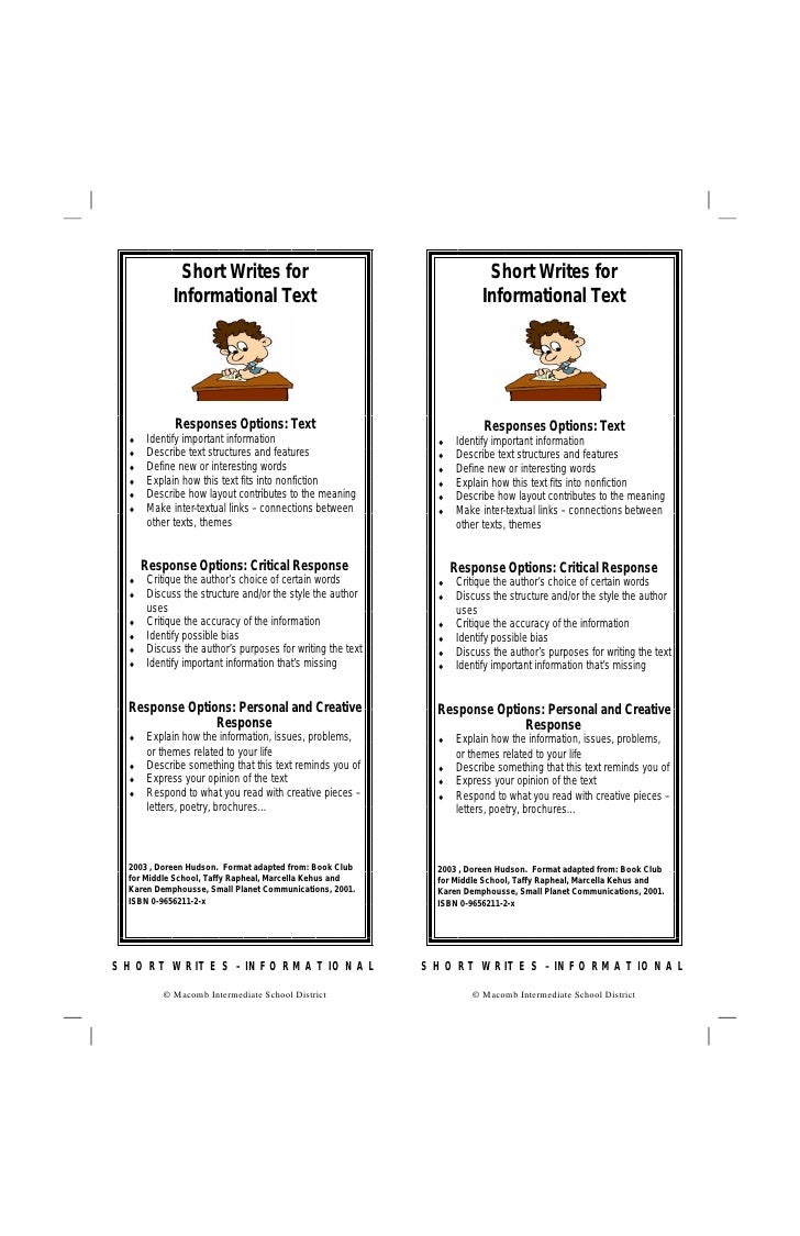 Short Writes Bookmark